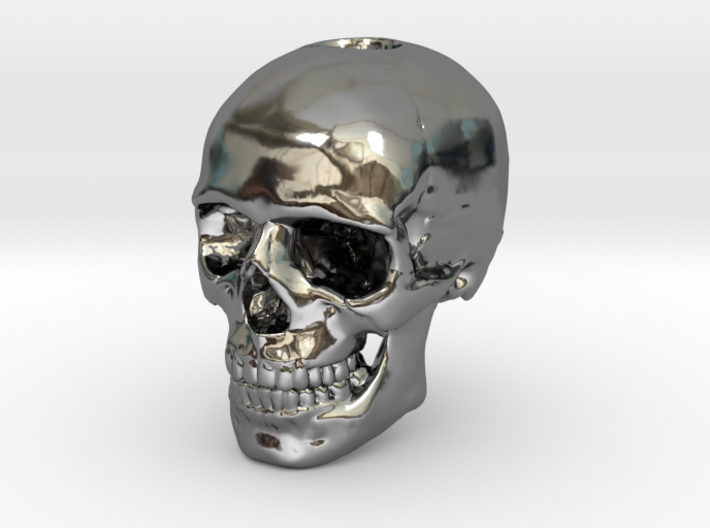14mm .55in Keychain Bead Human Skull 3d printed