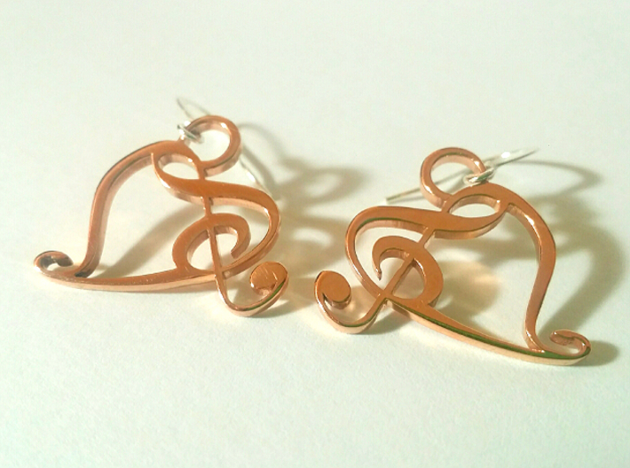 Trebled Heart Earring 3d printed 