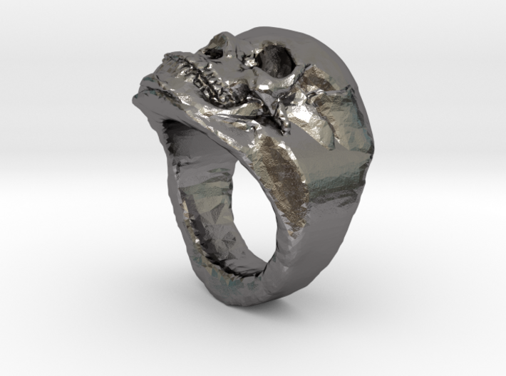 The real Skull Ring (size 9) 3d printed