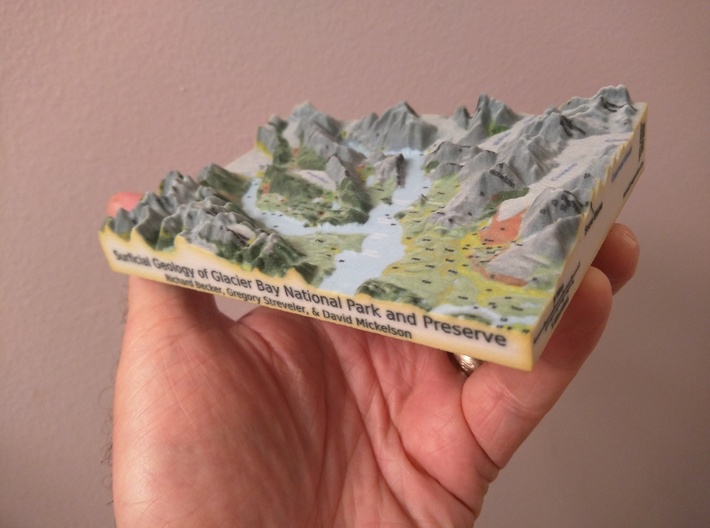 Surficial Geology of Glacier Bay, John Muir Inlet 3d printed