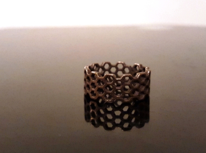 Honeycomb fashion Ring Size 12 3d printed 
