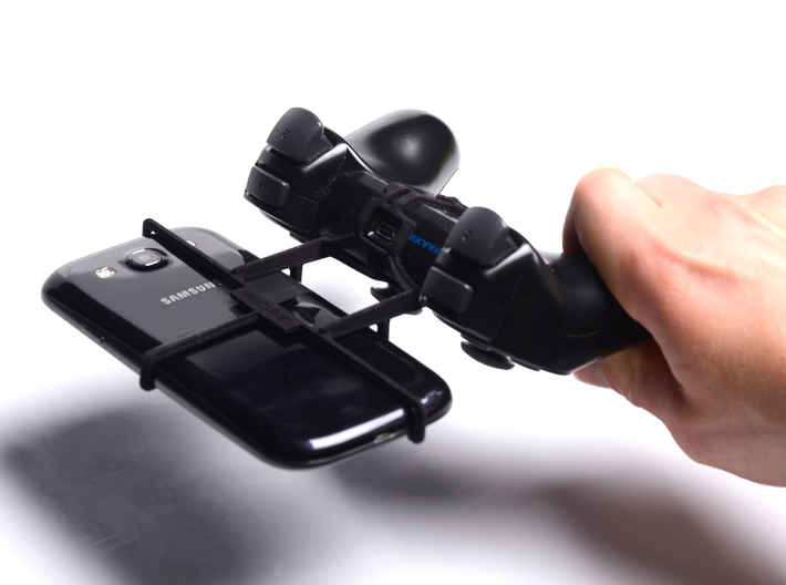 Controller mount for PS3 & Samsung Galaxy Note 5 3d printed In hand - A Samsung Galaxy S3 and a black PS3 controller