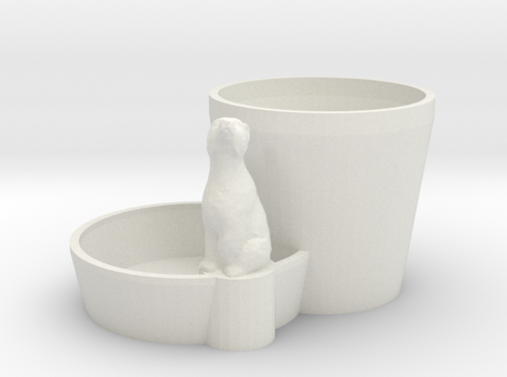 Plant pot with animal 3d printed