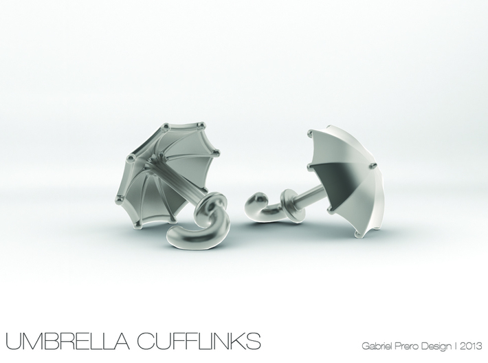 Umbrella Cufflinks 3d printed 
