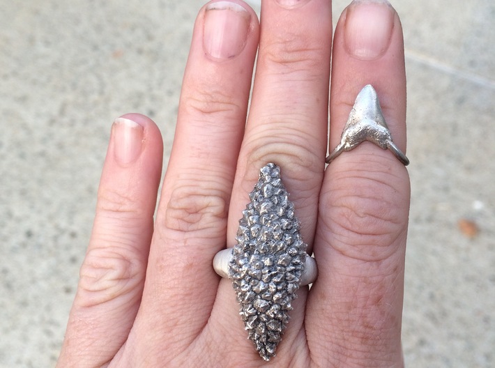 Shark Tooth Pinky Ring 3d printed 
