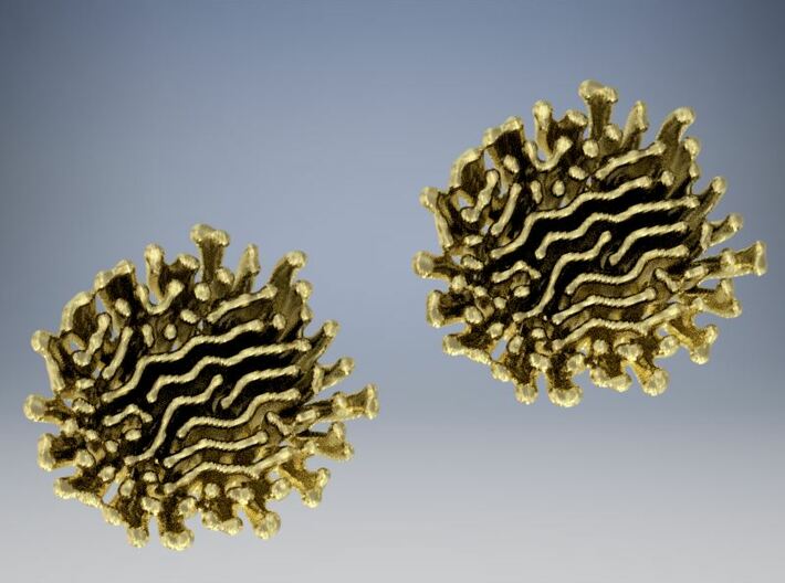 Diffusion Earrings 3d printed 
