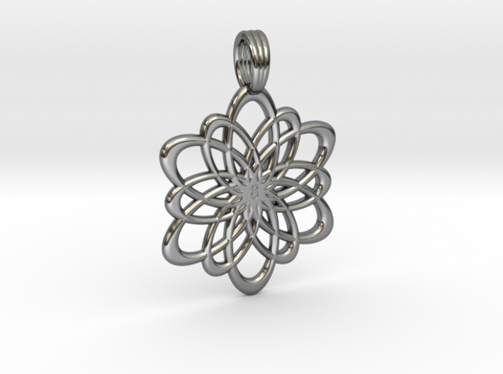 INFINITY FLOWER (pendant) 3d printed