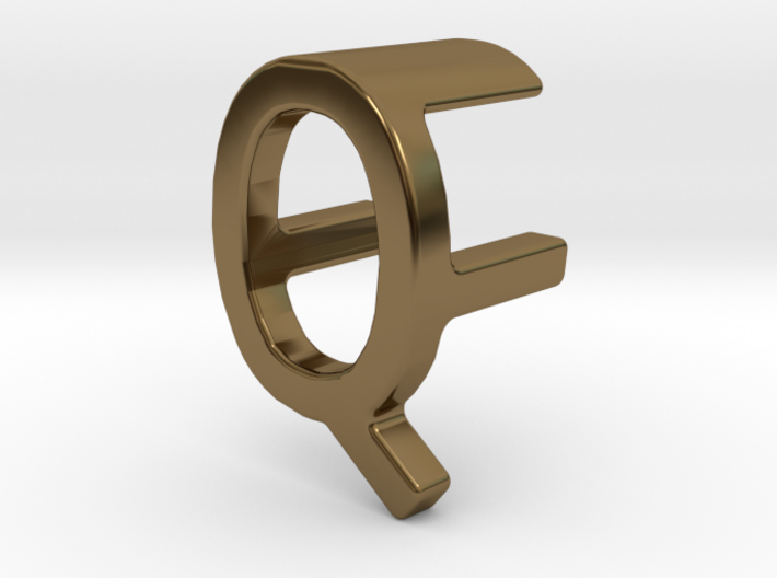Two way letter pendant - FQ QF 3d printed