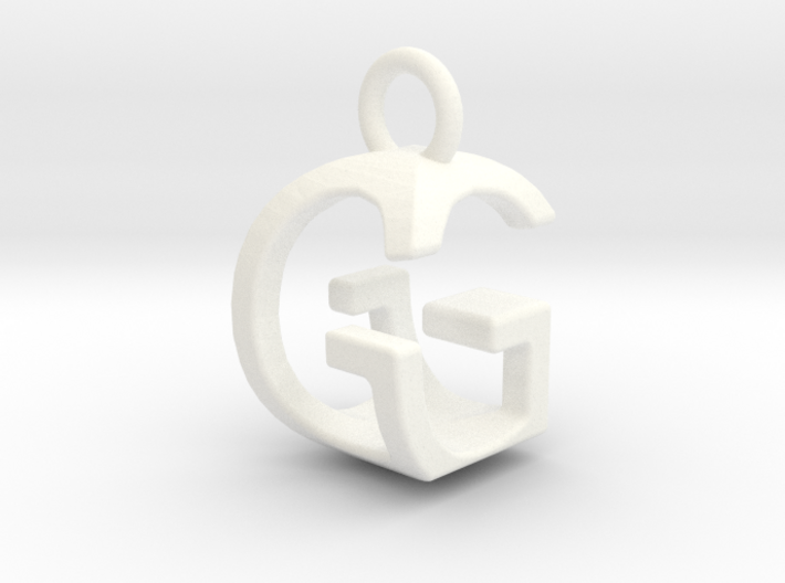 Two way letter pendant - GG G 3d printed