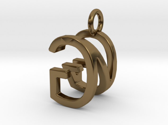 Two way letter pendant - GN NG 3d printed