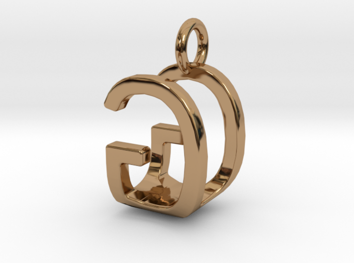 Two way letter pendant - GU UG 3d printed