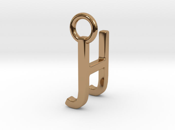 Two way letter pendant - HJ JH 3d printed
