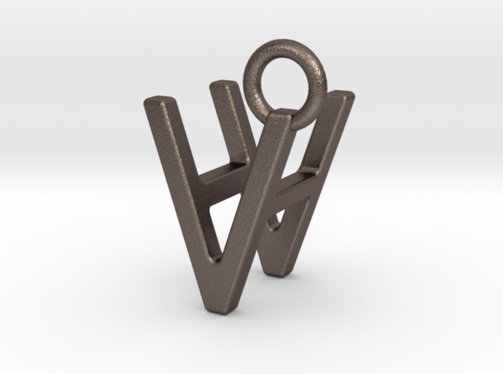 Two way letter pendant - HV VH 3d printed