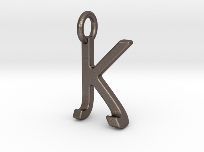 Two way letter pendant - JK KJ 3d printed