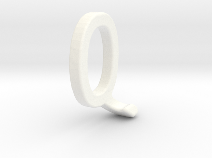 Two way letter pendant - JQ QJ 3d printed