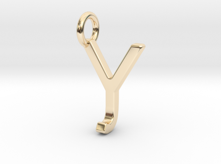 Two way letter pendant - JY YJ 3d printed
