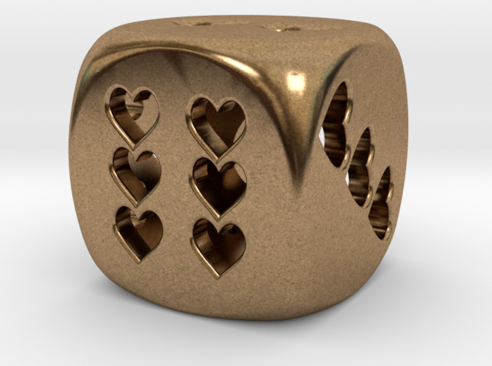 Dice hearts hollow 3d printed