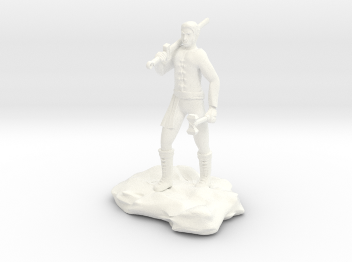 Half Orc Sorcerer With Sword And Hammer 3d printed
