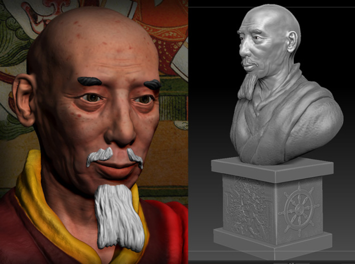 Zong Rinpoche, Mahayana Buddhist Monk 3d printed 