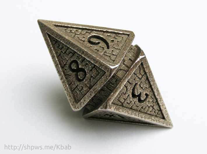 Hedron D10 Spindown Life Counter - HOLLOW DIE 3d printed The design printed in stainless steel
