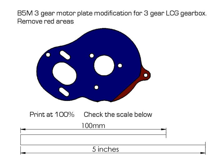 LCG 3 gear Right side gearbox for Associated B5M 3d printed 