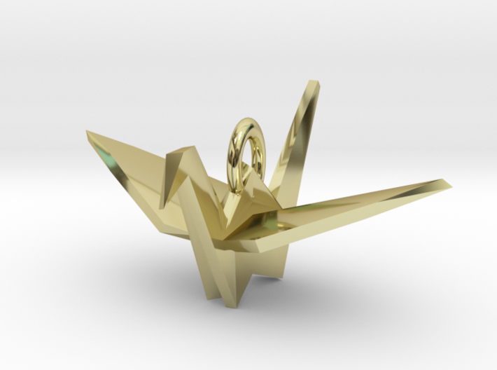 Origami Crane Pendant 3d printed