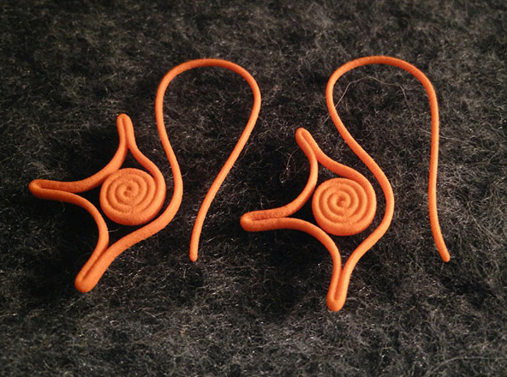 Spiral earrings 3d printed