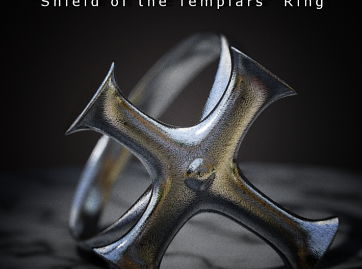 Shield of the Templars Ring 3d printed