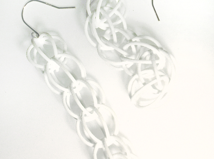Sphere Earrings 3d printed white