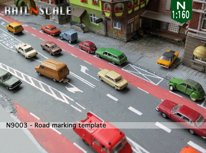 Road marking template BNL (N 1:160) 3d printed 