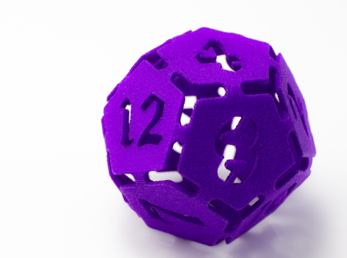 Big die 12 / d12 30mm / dice set 3d printed d12, purple