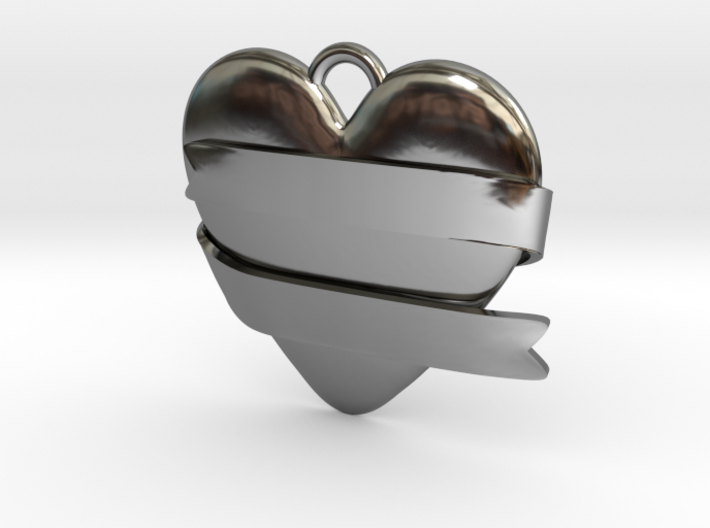 Heart With Ribbon 3d printed
