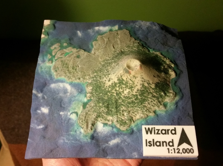 Wizard Island Map 3d printed 