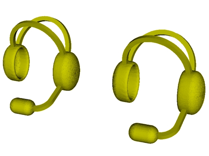 1/15 scale radio headphones &amp; microphones x 2 3d printed