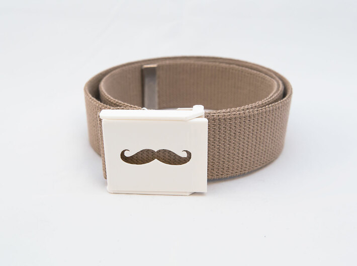 Mustache Belt Buckle 3d printed 