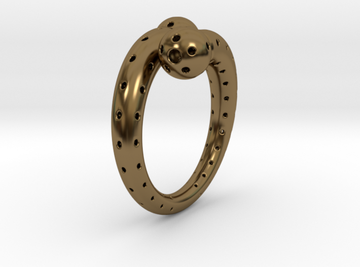 Twisted Sphere Ring 3d printed