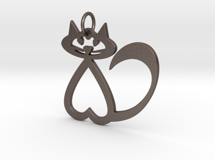 Heart Cat Keychain 3d printed
