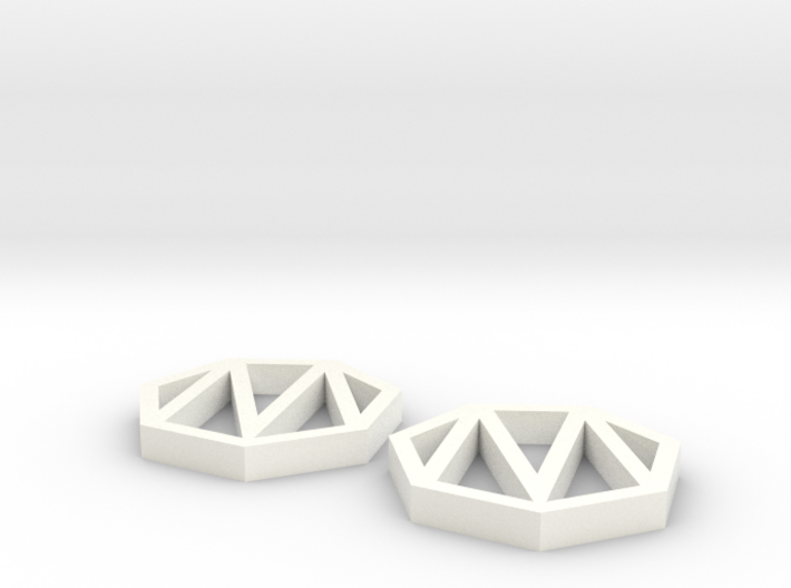 Heptagon Monogram Earrings (customizable) 3d printed 