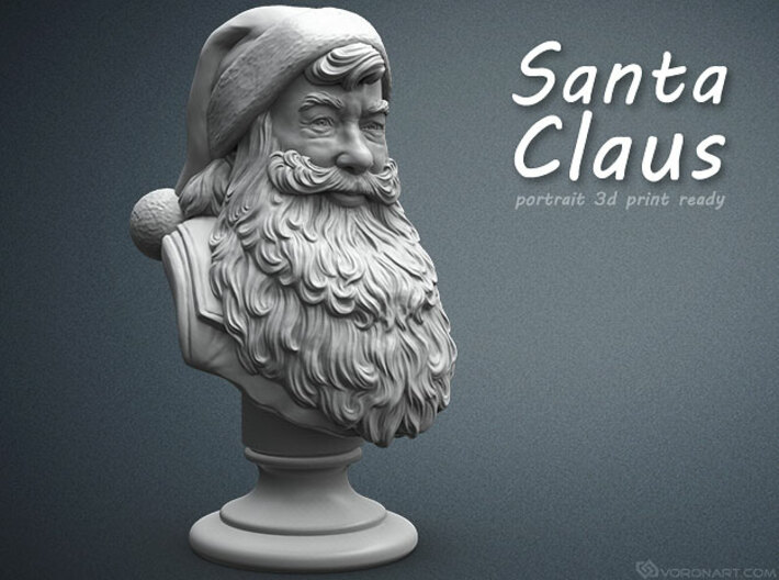 Santa Claus portrait. 15 cm tall 3d printed 