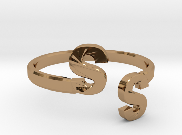 Initial Ring Band Adjustable Size 3d printed