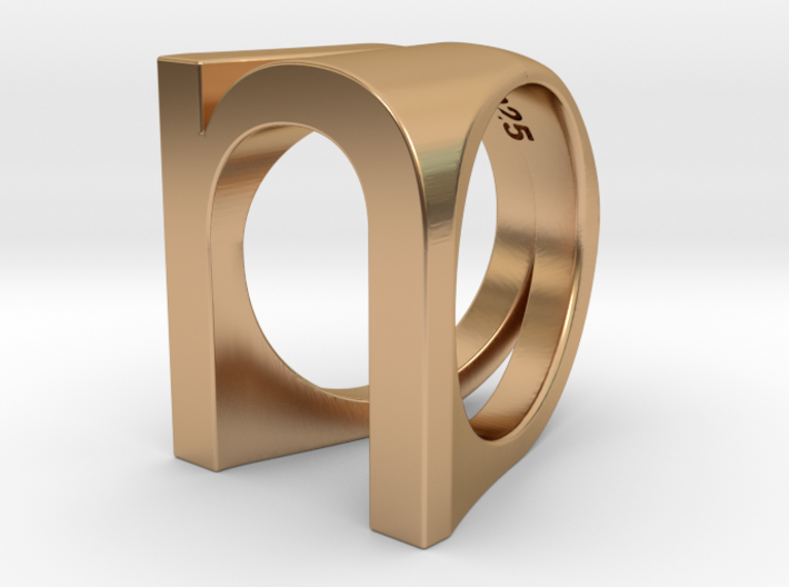 n ring in helvetica size 6 US 3d printed