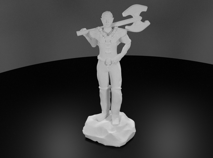 Half Elf Barbarian Woman with Great Axe 3d printed 3D Render