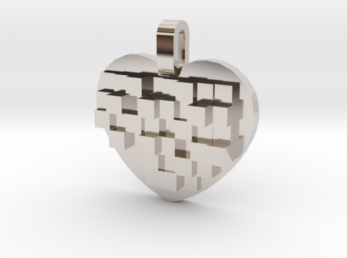 Mosaic Heart Pendant Small 3d printed