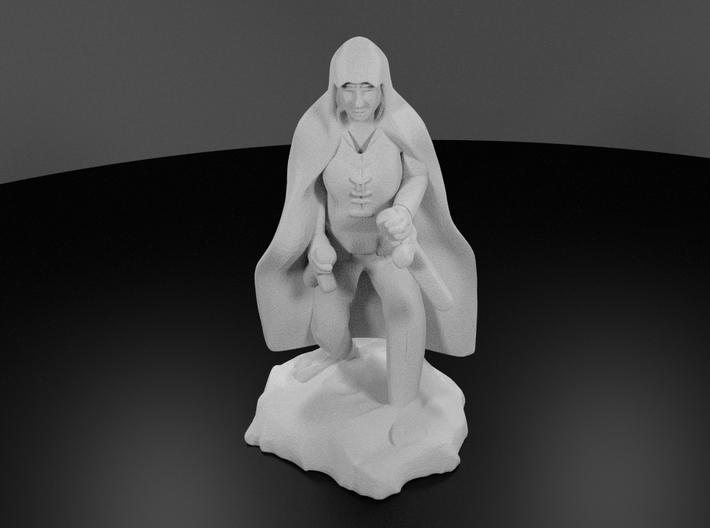 Halfling Rogue in Cape with two Daggers 3d printed 3D Render