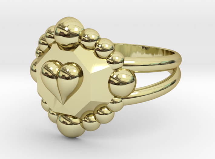 Size 7 Diamond Heart Ring E 3d printed