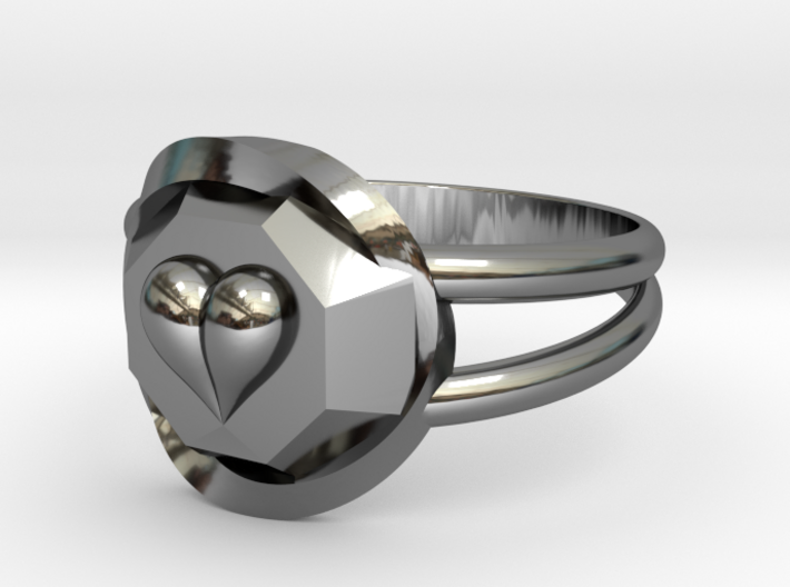 Size 9 Diamond Heart Ring F 3d printed