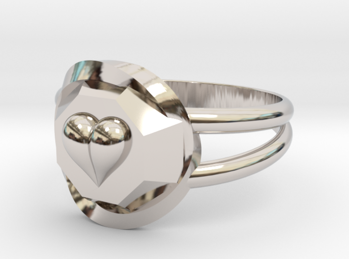 Size 10 Diamond Heart Ring F 3d printed