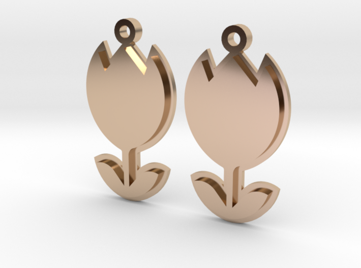 Tulip Earrings Thick 3d printed