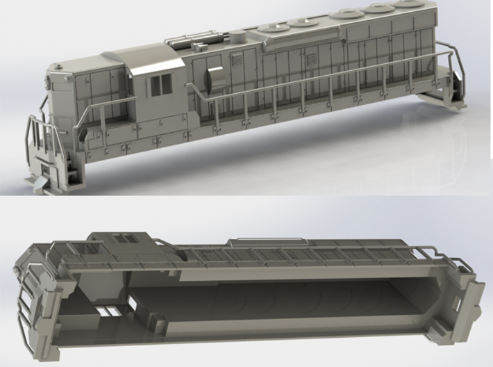 EMD SD24 OOScale WithoutFuelTank 3d printed