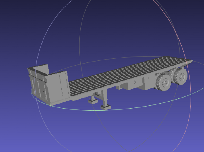 1/144 M871A2 Flat Bed Trailer 3d printed